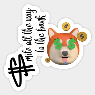 Fox face with Money eyes Doller Sticker